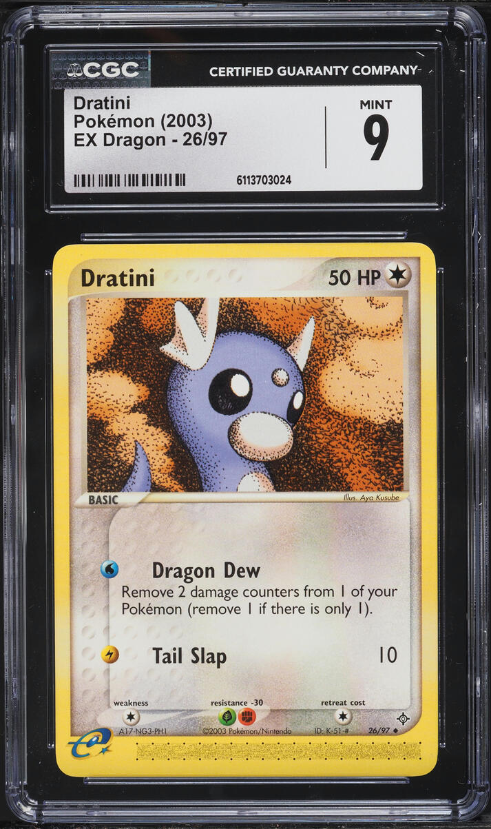 2003 Pokemon EX Dragon Dratini #26 CGC 9 MINT