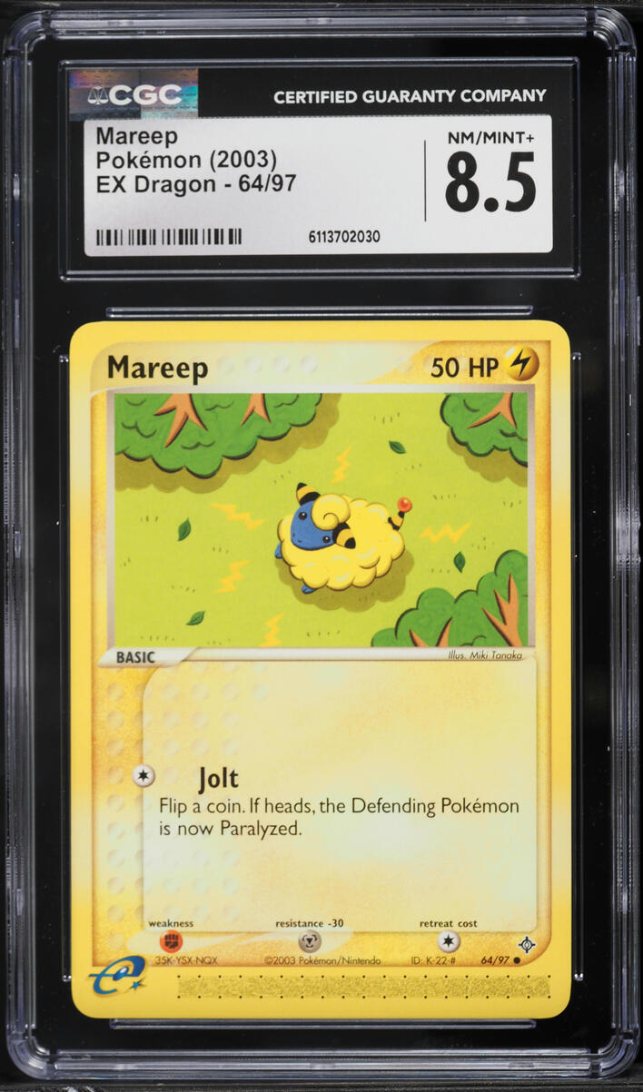 2003 Pokemon EX Dragon Mareep #64 CGC 8.5 NM-MT+