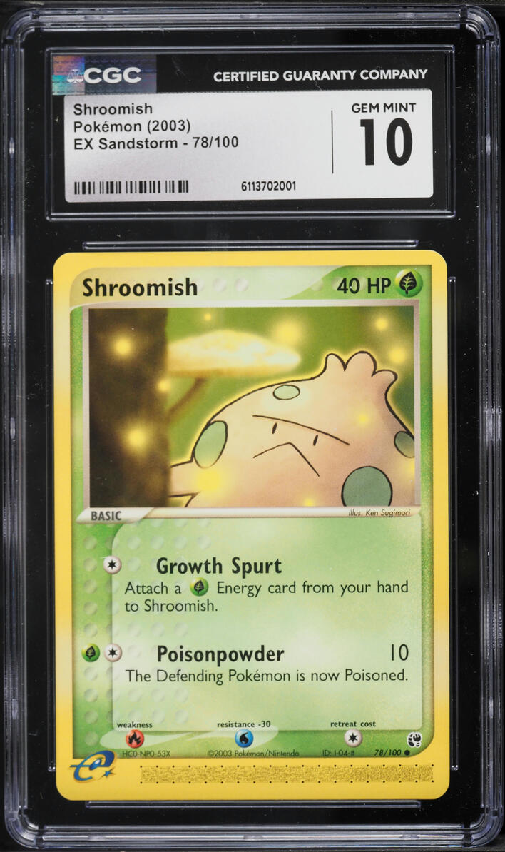 2003 Pokemon EX Sandstorm Shroomish #78 CGC 10 GEM MINT
