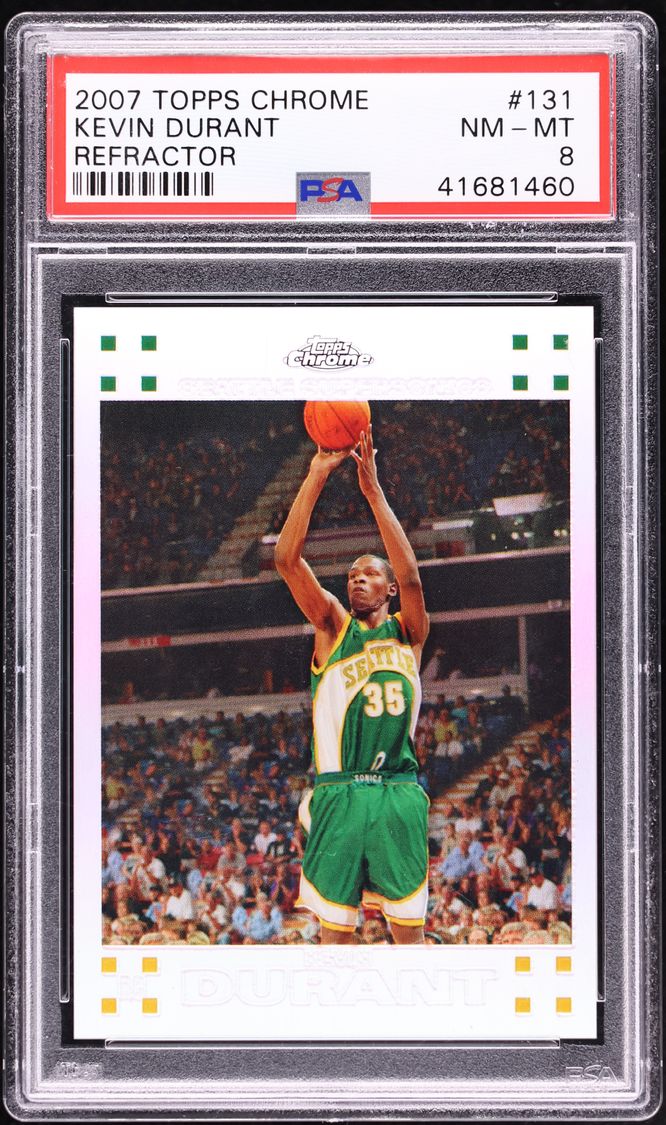 2007 Topps Chrome Refractor Kevin Durant ROOKIE /1499 #131 PSA 8 NM-MT