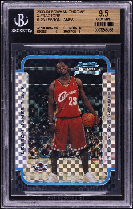 2003 Bowman Chrome LeBron James ROOKIE #123 PSA 10 GEM MINT on