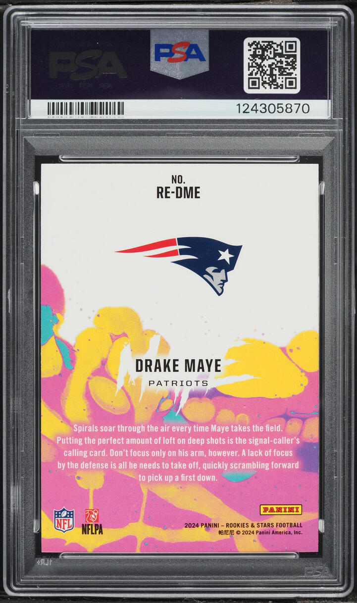 2024 Panini Rookies & Stars Exclusive Drake Maye ROOKIE #RE-DME PSA 9 MINT