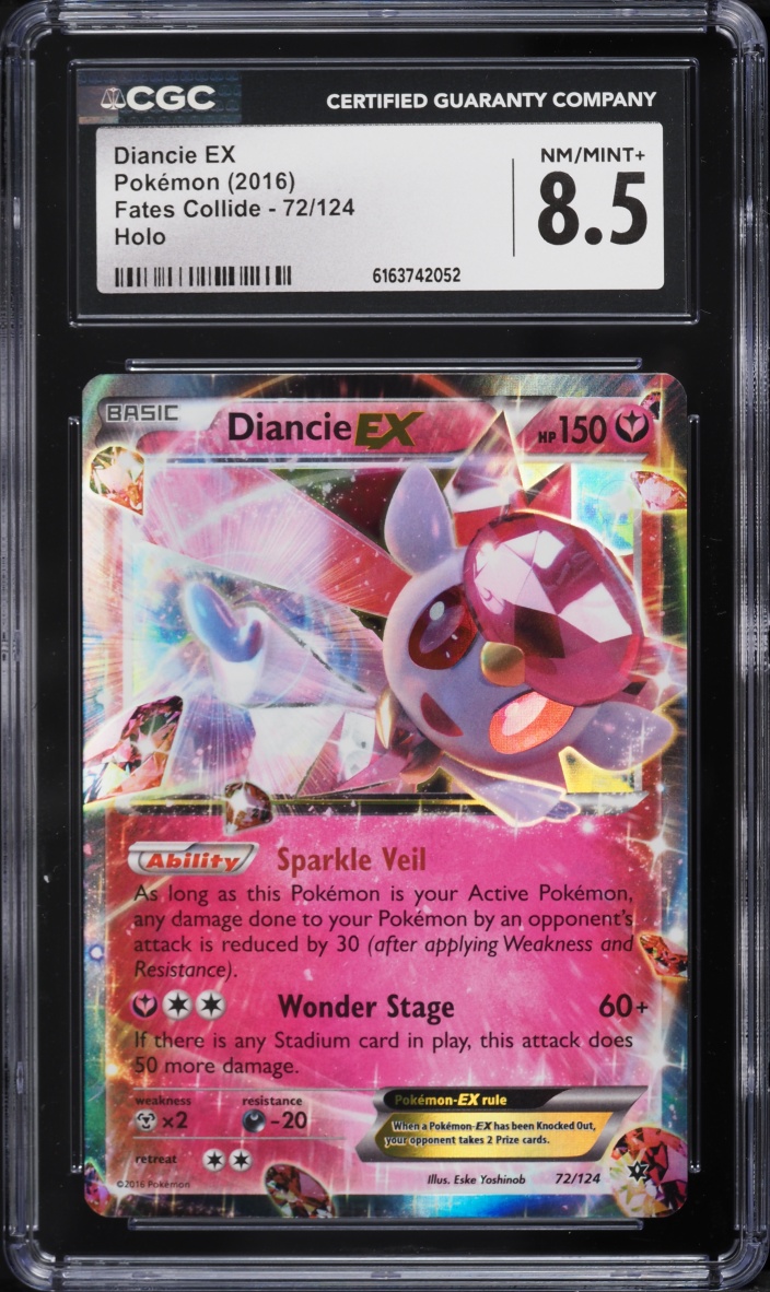 2016 Pokemon XY Fates Collide Holo Diancie EX #72 CGC 8.5 NM-MT+