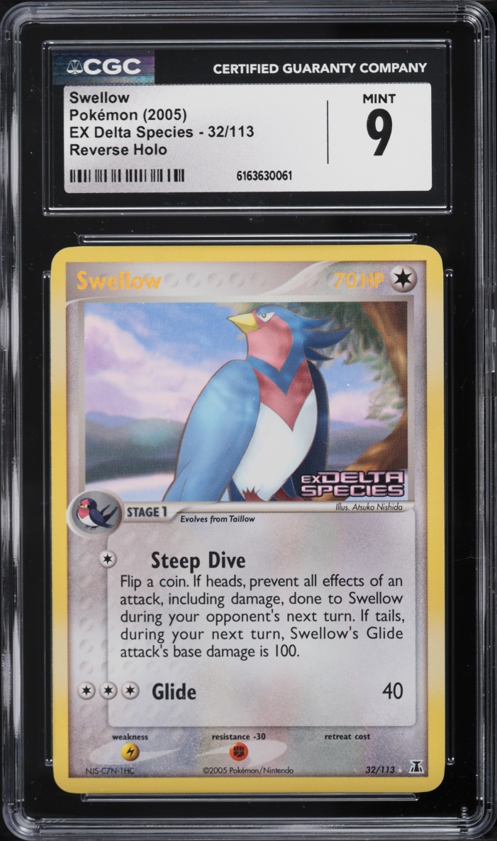 2005 Pokemon EX Delta Species Reverse Holo Swellow #32 CGC 9 MINT