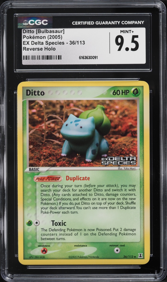 2005 Pokemon EX Delta Species Reverse Holo Ditto Bulbasaur #36 CGC 9.5 MINT+