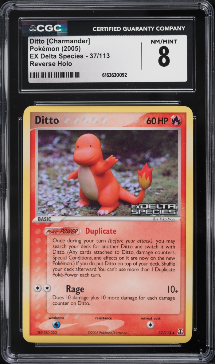 2005 Pokemon EX Delta Species Reverse Holo Ditto Charmander #37 CGC 8 NM-MT