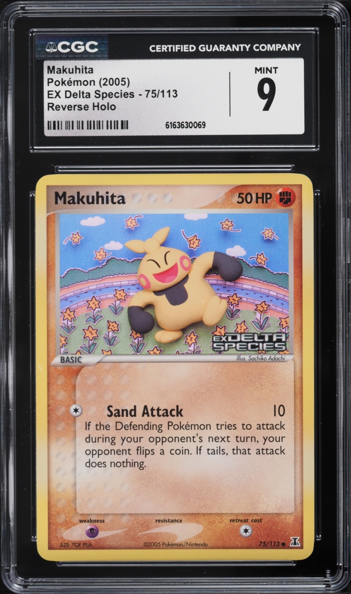 2005 Pokemon EX Delta Species Reverse Holo Makuhita #75 CGC 9 MINT