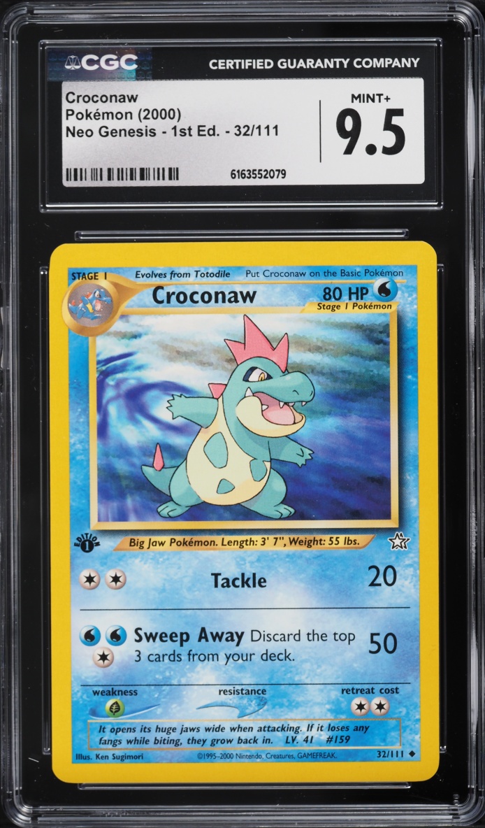 2000 Pokemon Neo Genesis 1st Edition Croconaw #32 CGC 9.5 MINT+
