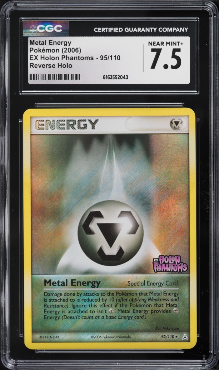 2006 Pokemon EX Holon Phantoms Reverse Holo Metal Energy #95 CGC 7.5 NRMT+