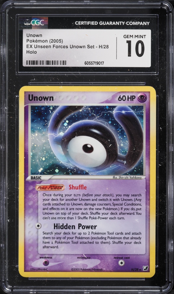 2005 Pokemon EX Unseen Forces Holo Unown #H CGC 10 GEM MINT
