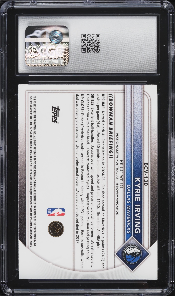 2025 Bowman Mega Box Kyrie Irving #BCV-130 CGC 8.5 NM-MT+