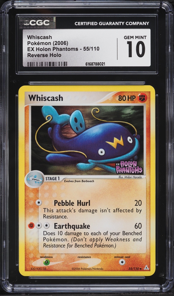 2006 Pokemon EX Holon Phantoms Reverse Holo Whiscash #55 CGC 10 GEM MINT