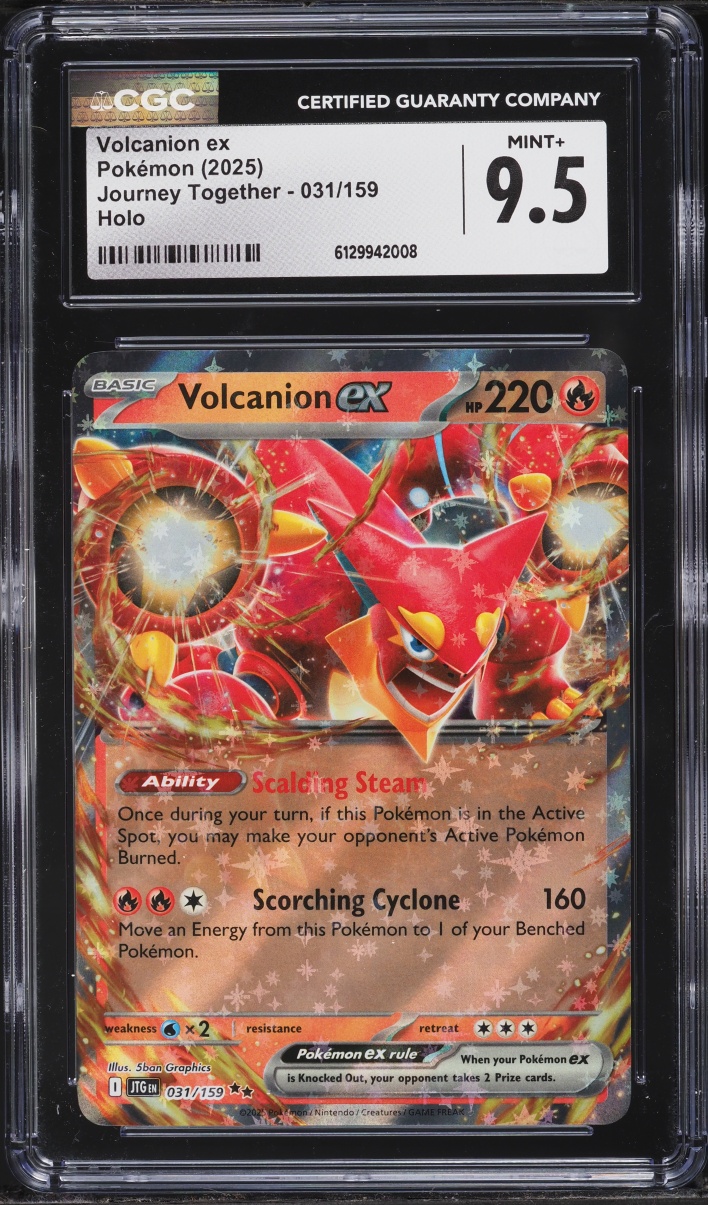 2025 Pokemon Scarlet & Violet Journey Together Holo Volcanion ex #31 CGC 9.5 MINT+