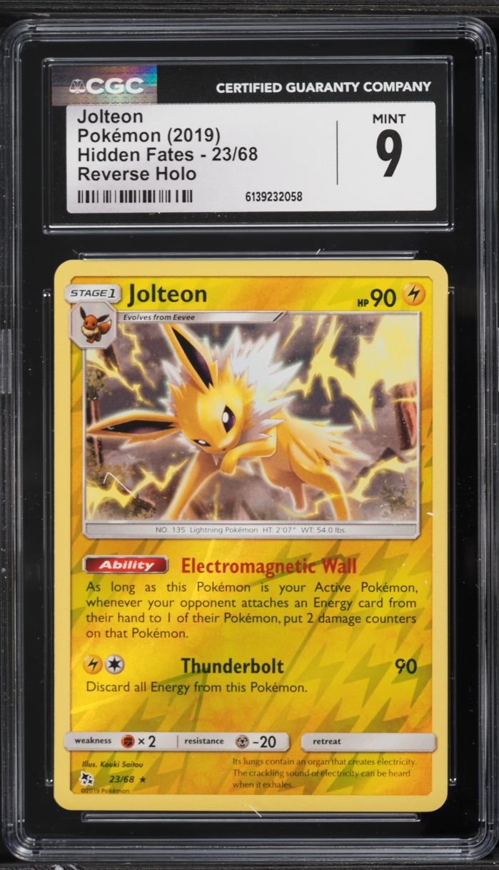 2019 Pokemon Sun & Moon Hidden Fates Reverse Holo Jolteon #23 CGC 9 MINT