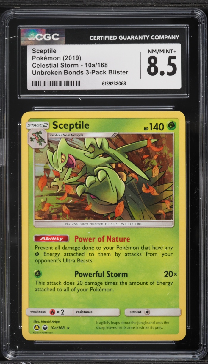 2019 Pokemon Sun & Moon Promo Celestial Storm Unbroken Bonds Sceptile #10a CGC 8.5 NM-MT+