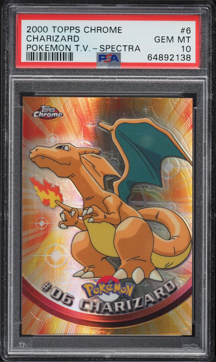 2000 Topps Chrome Pokemon Series 1 Spectra Charizard #6 PSA 10 GEM MINT ...