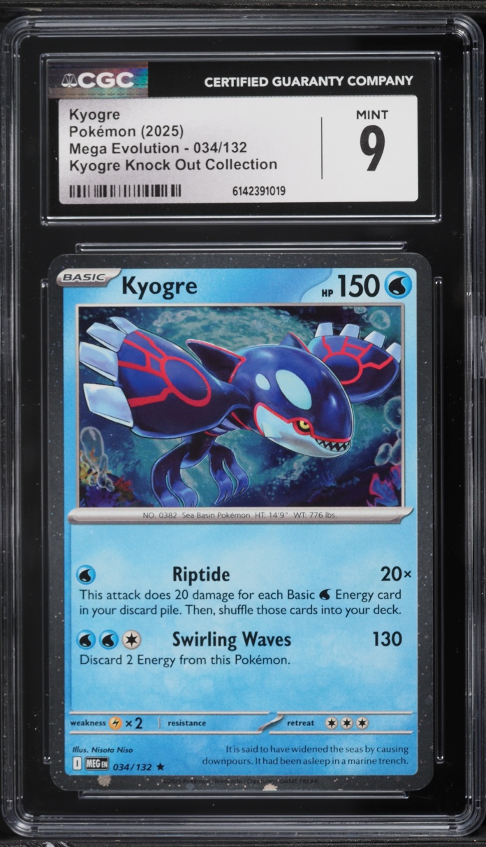 2025 Pokemon Mega Evolution Kyogre Knock Out Collection Kyogre #34 CGC 9 MINT