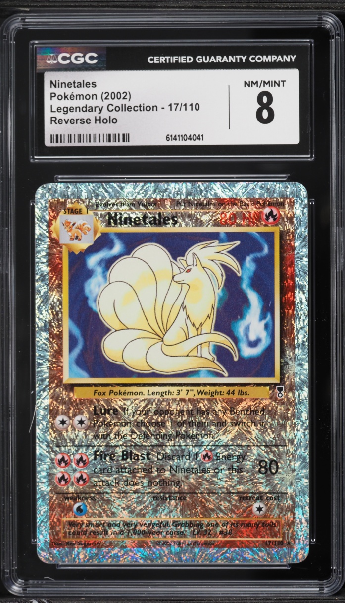 2002 Pokemon Legendary Collection Reverse Holo Ninetales #17 CGC 8 NM-MT