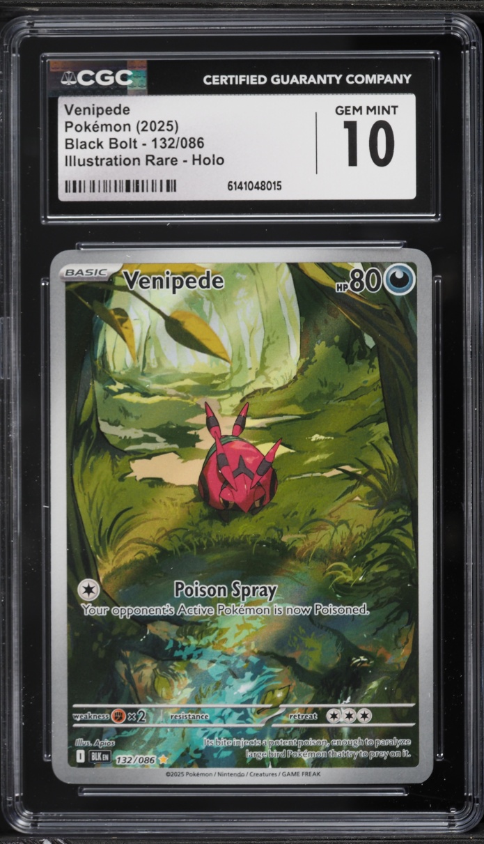 2025 Pokemon Scarlet & Violet Black Bolt IR Venipede #132 CGC 10 GEM MINT
