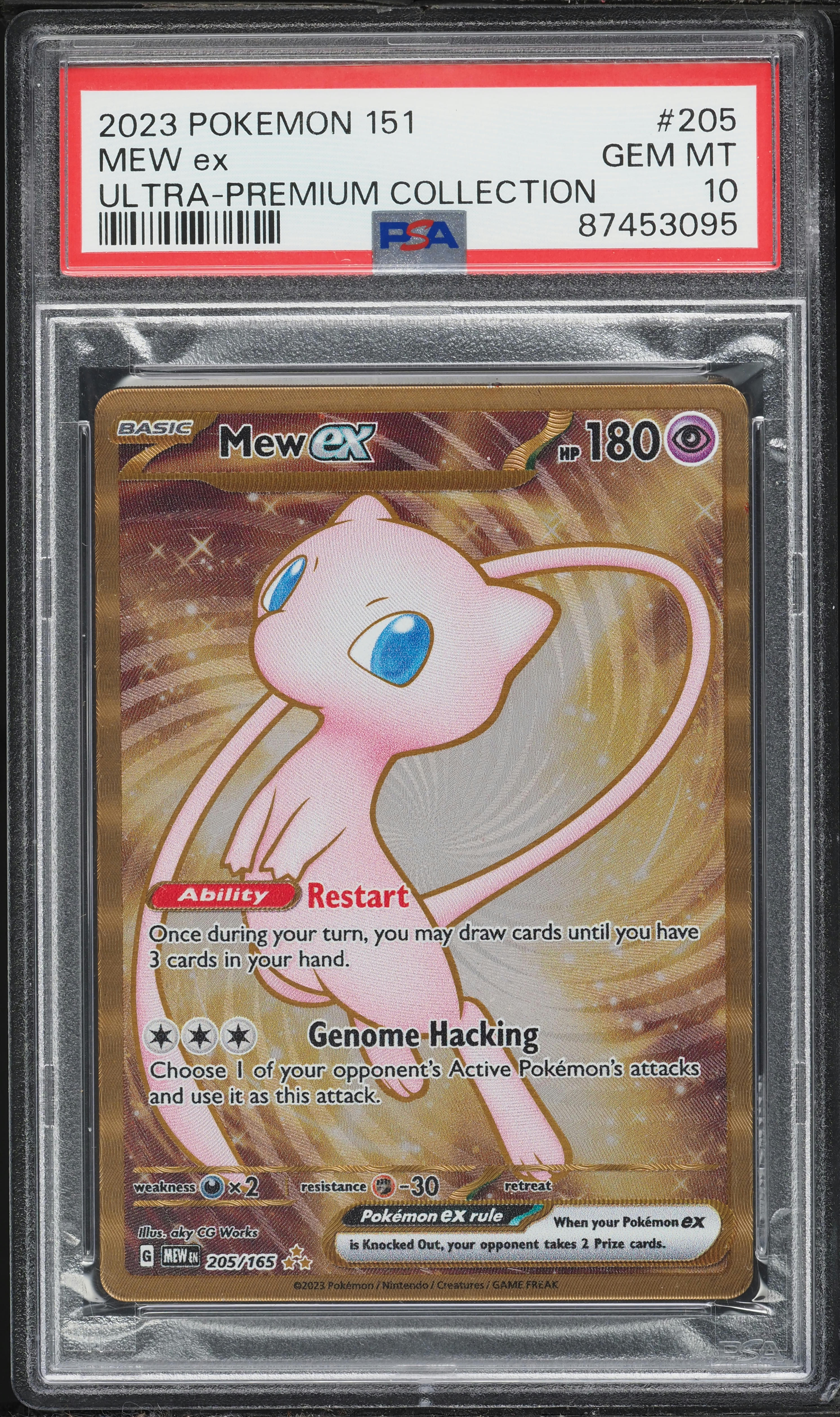 2023 Pokemon Scarlet & Violet 151 Ultra Premium Collection Gold Rare Mew ex #205 PSA 10 GEM