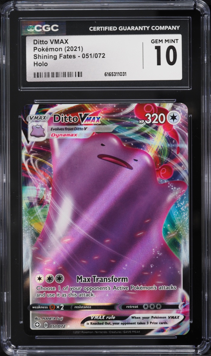 2021 Pokemon Sword & Shield Shining Fates Full Art Ditto VMAX #51 CGC 10 GEM MINT