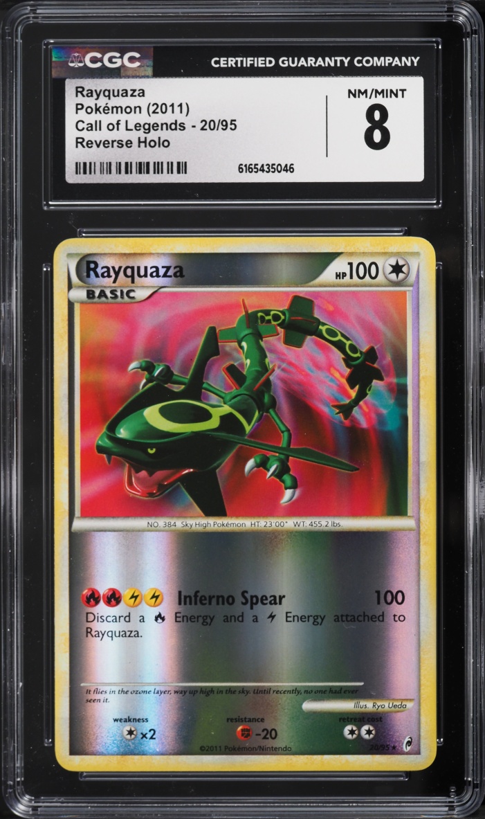 2011 Pokemon Call Of Legends Reverse Holo Rayquaza #20 CGC 8 NM-MT