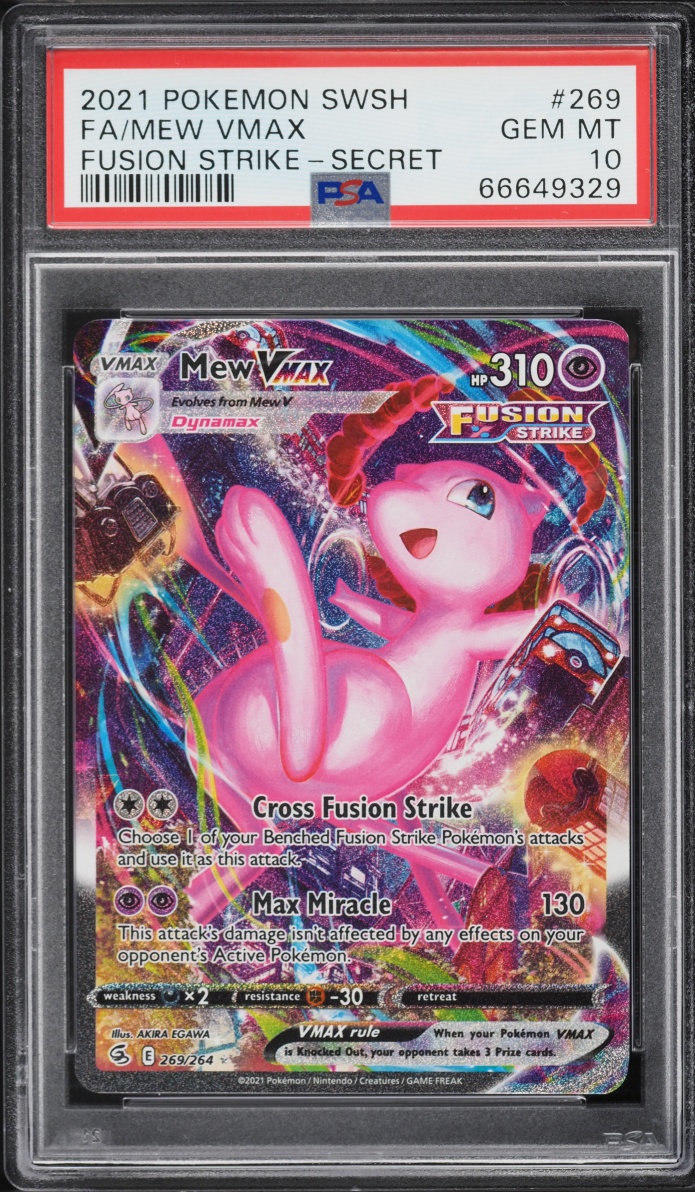 2021 Pokemon Sword & Shield Fusion Strike Alt Art Mew VMAX #269 PSA 10 GEM MINT
