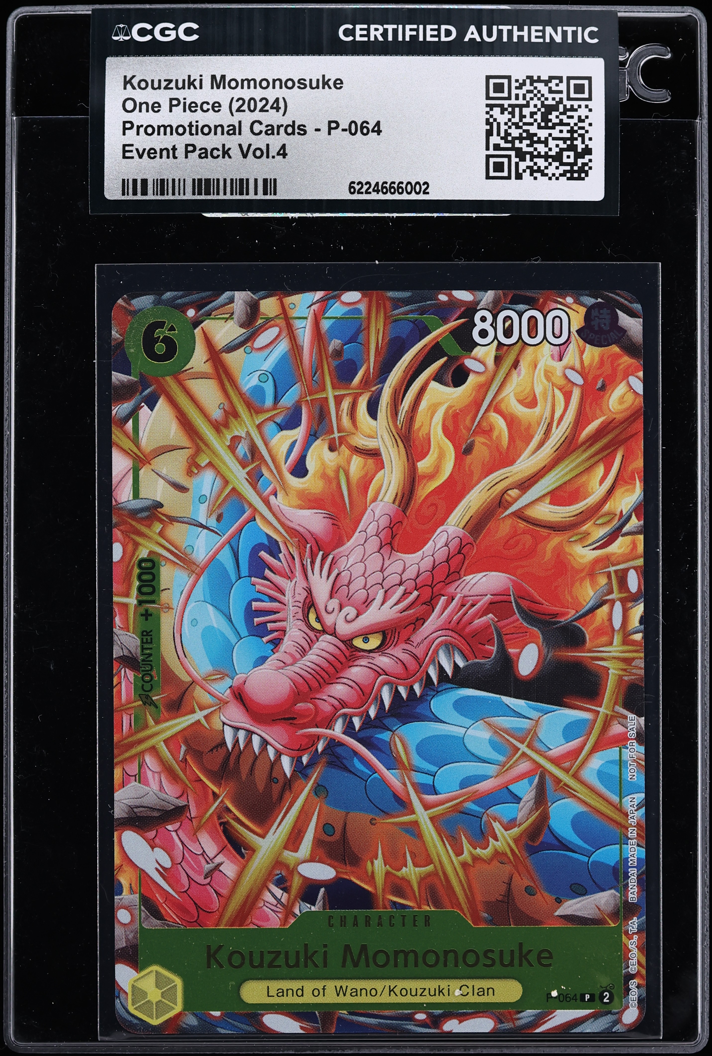 2024 One Piece Promo Event Pack Vol. 4 Alt Art Kouzuki Momonosuke #P-064 CGC AUTH