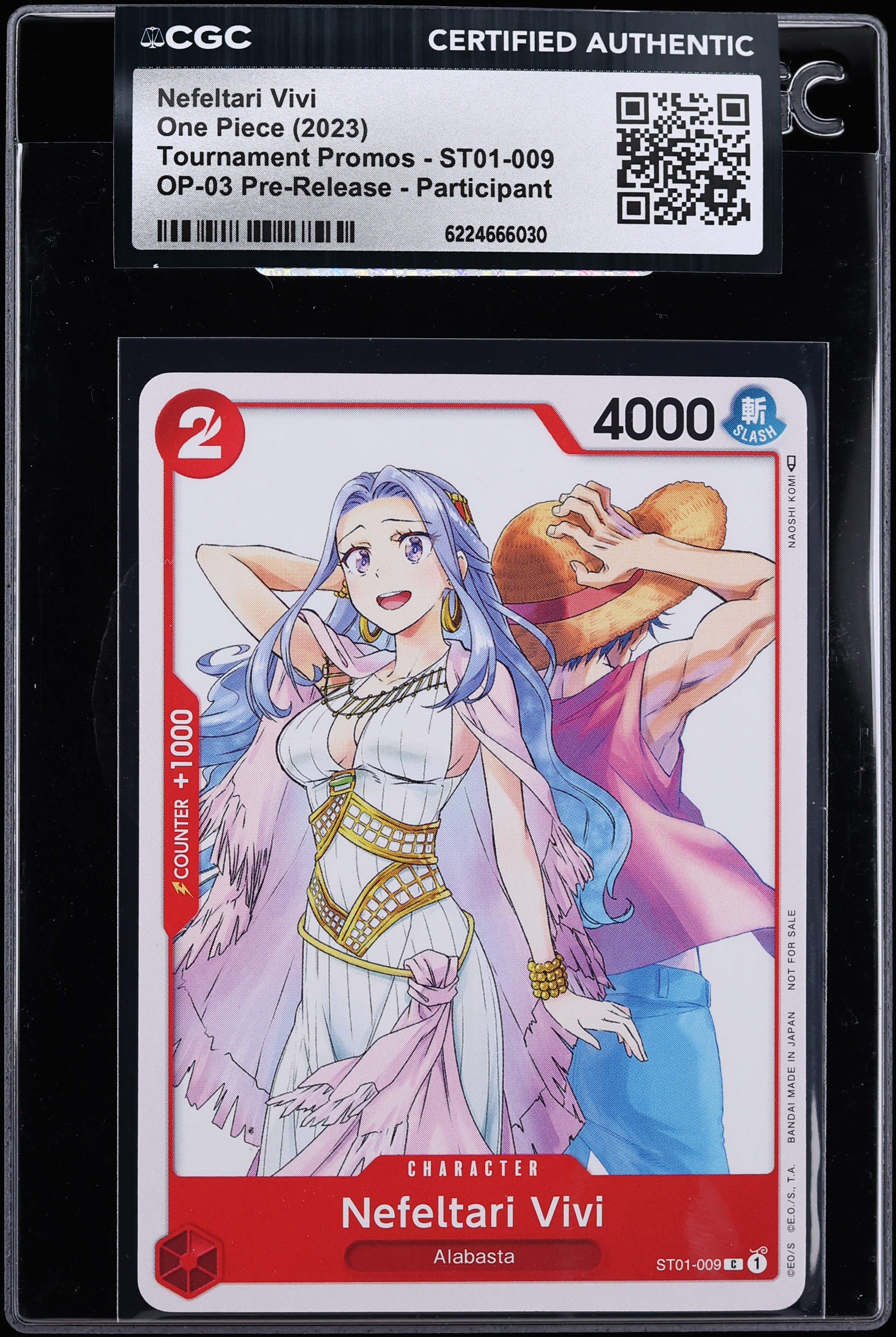2023 One Piece Tournament Promo Pre-Release Participant Nefeltari Vivi #ST01-009 CGC AUTH