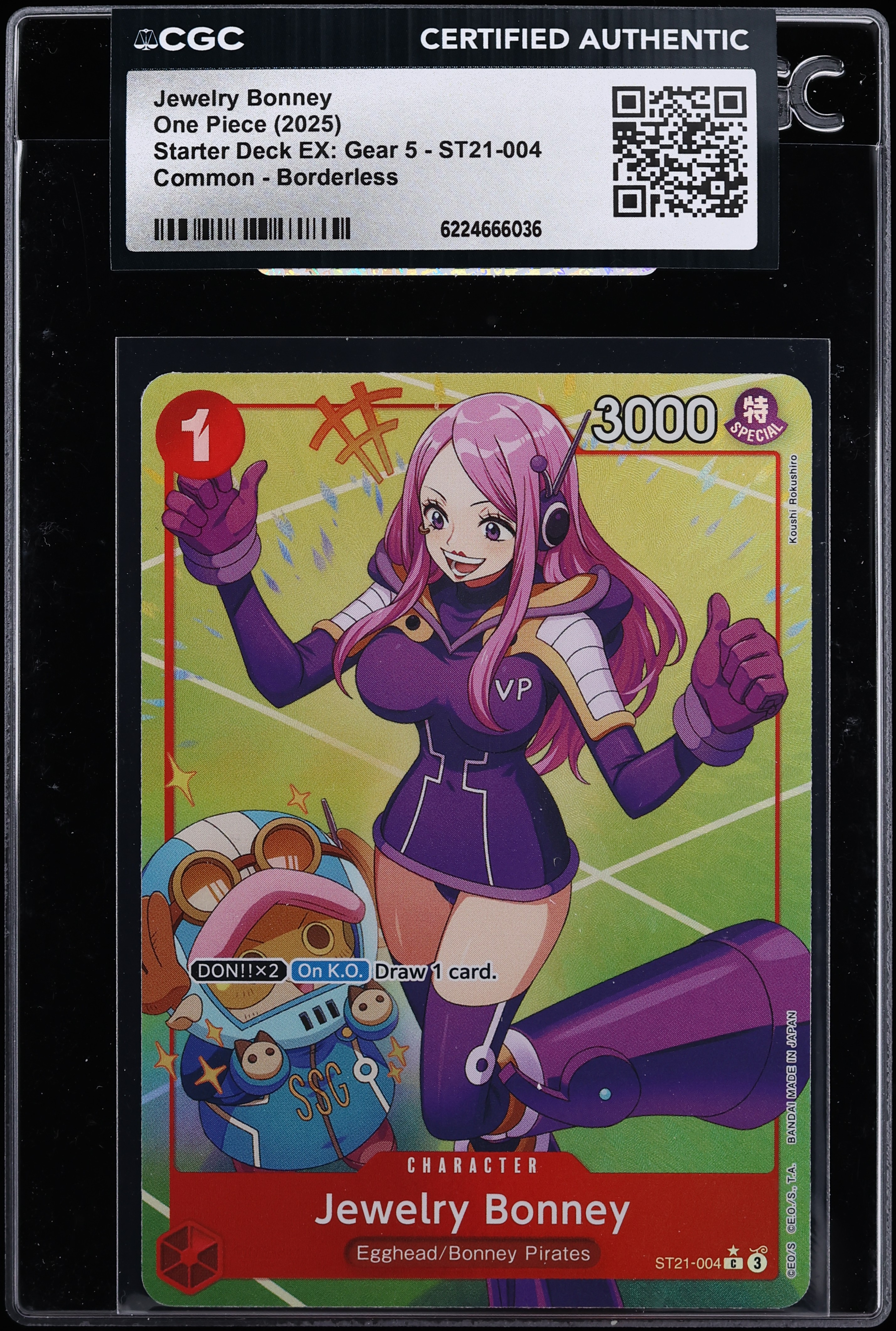 2025 One Piece Starter Deck EX: Gear 5 Alt Art Jewelry Bonney #ST21-004 CGC AUTH
