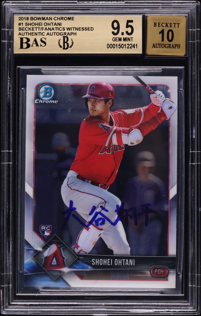 2018 Bowman Chrome Batting Shohei Ohtani ROOKIE KANJI BAS AUTO #1