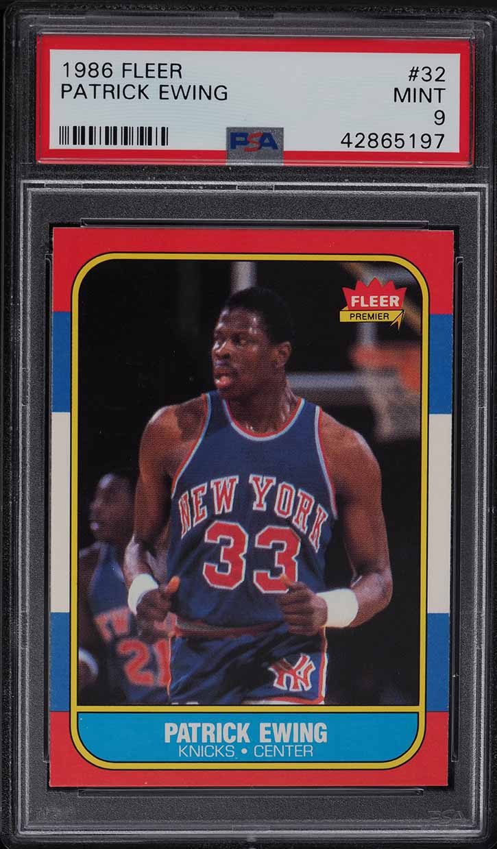 1986 Fleer Basketball Patrick Ewing ROOKIE #32 PSA 9 MINT