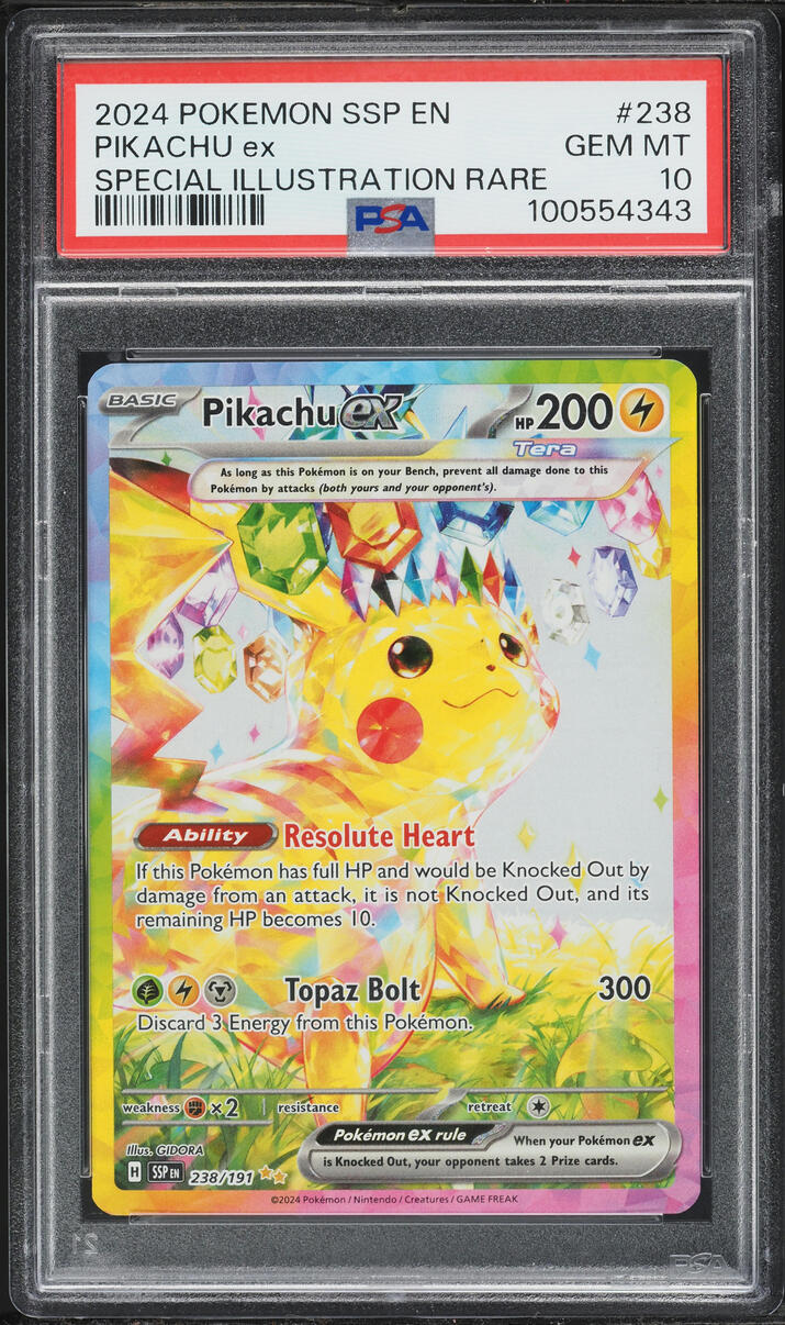2024 Pokemon Scarlet & Violet Surging Sparks SIR Pikachu EX #238 PSA 10 GEM MINT