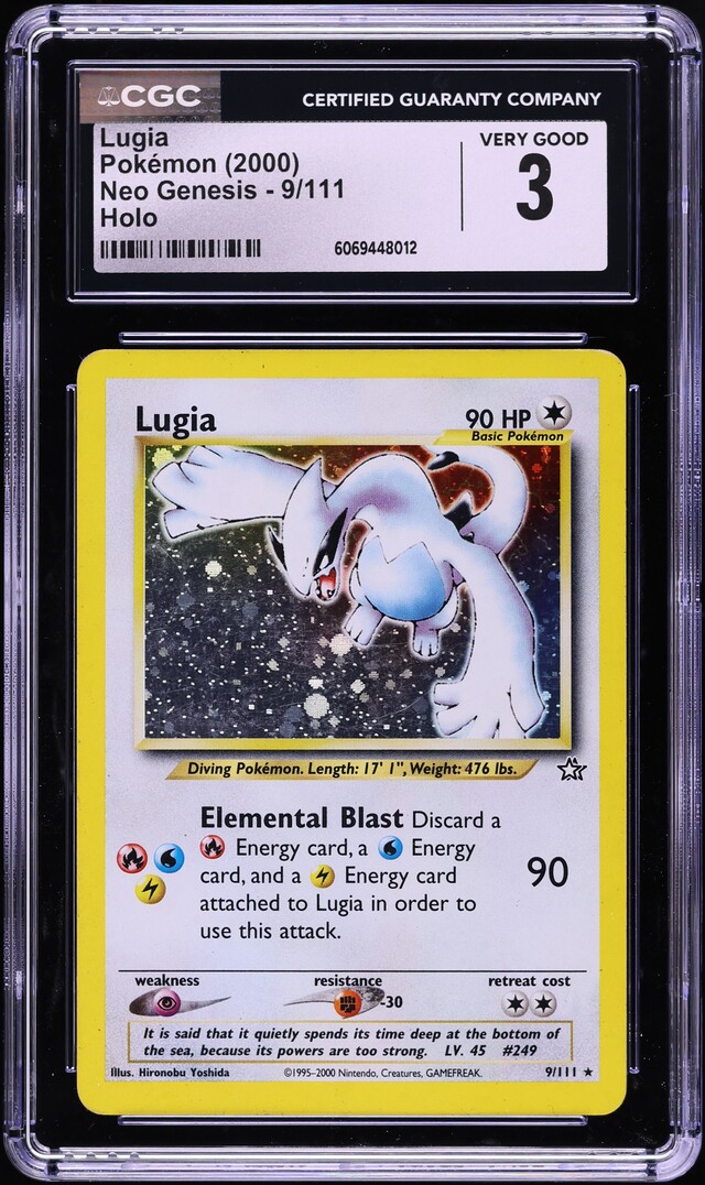 2000 Pokemon Neo Genesis Holo Lugia #9 CGC 3 VG