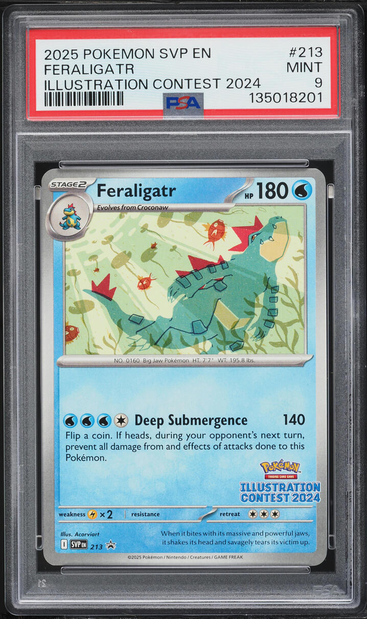 2025 Pokemon Scarlet & Violet Promo Illustration Contest Feraligatr #213 PSA 9 MINT