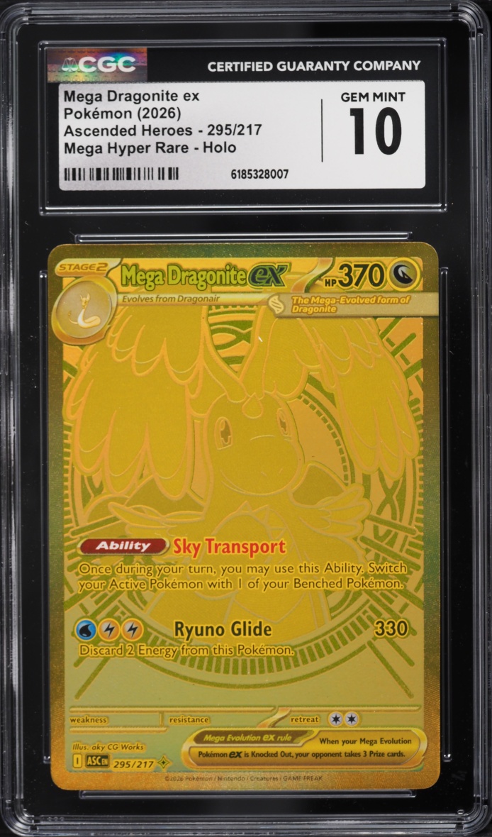 2026 Pokemon Mega Evolution Ascended Heroes MHR Mega Dragonite EX #295 CGC 10 GEM MINT