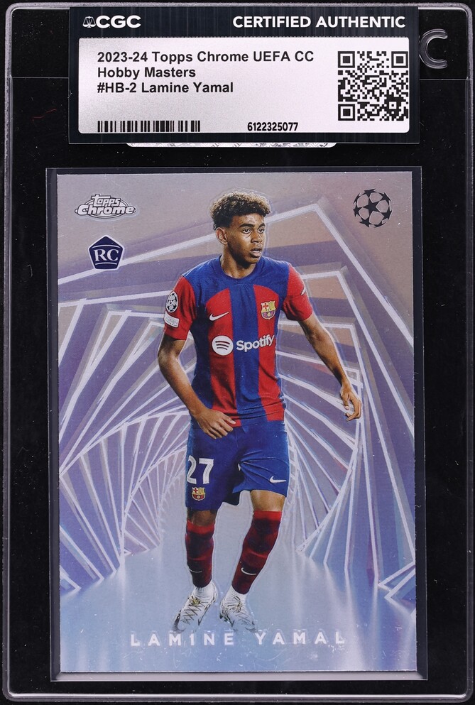 2023 Topps Chrome UEFA CC Hobby Masters Lamine Yamal ROOKIE #HB-2 CGC AUTH