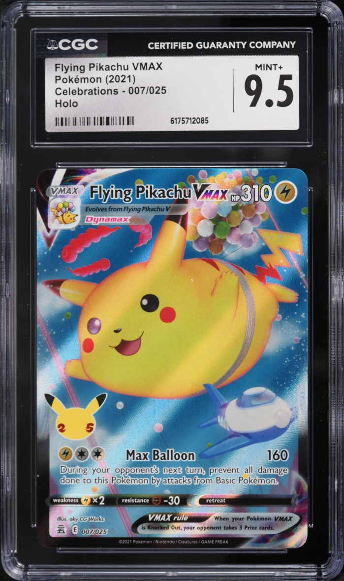 2021 Pokemon Sword & Shield Celebrations Full Art Flying Pikachu VMAX #7 CGC 9.5 MINT+