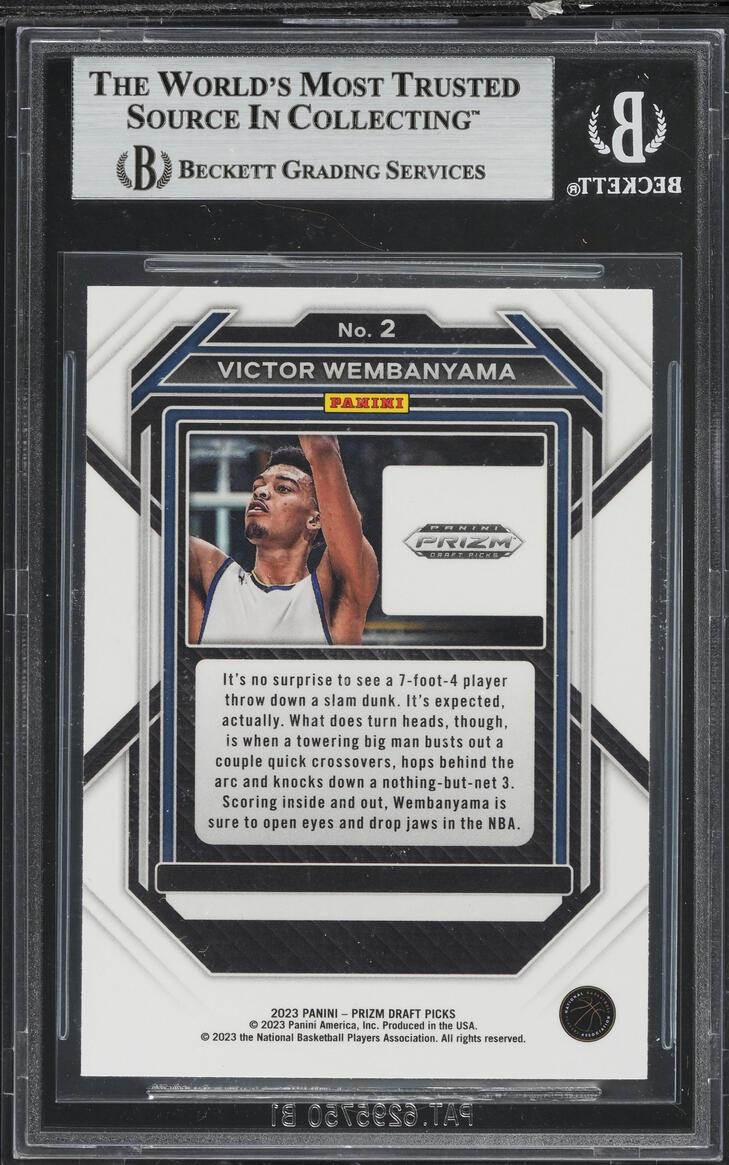 2023 Panini Prizm Draft Picks Victor Wembanyama ROOKIE #2 BGS 8 NM-MT