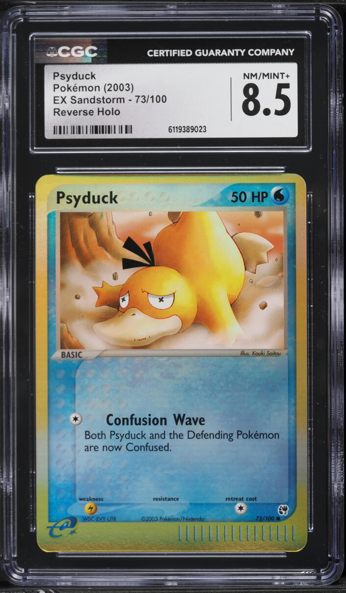 2003 Pokemon EX Sandstorm Reverse Holo Psyduck #73 CGC 8.5 NM-MT+
