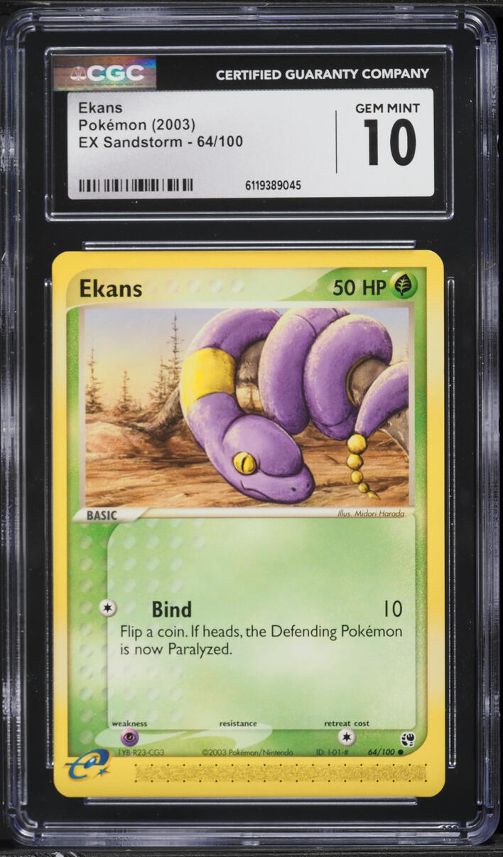 2003 Pokemon EX Sandstorm Ekans #64 CGC 10 GEM MINT