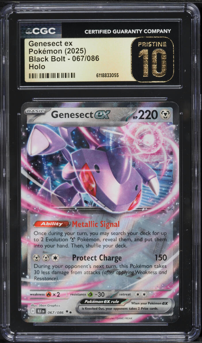 2025 Pokemon Scarlet & Violet Black Bolt Holo Genesect ex #67 CGC 10 PRISTINE