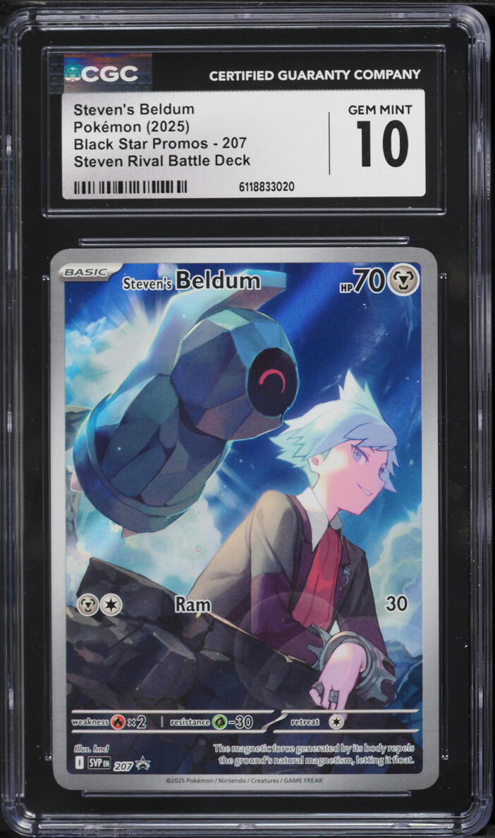 2025 Pokemon SV Promo Steven Rival Battle Deck Full Art Steven's Beldum #207 CGC 10 GEM MINT