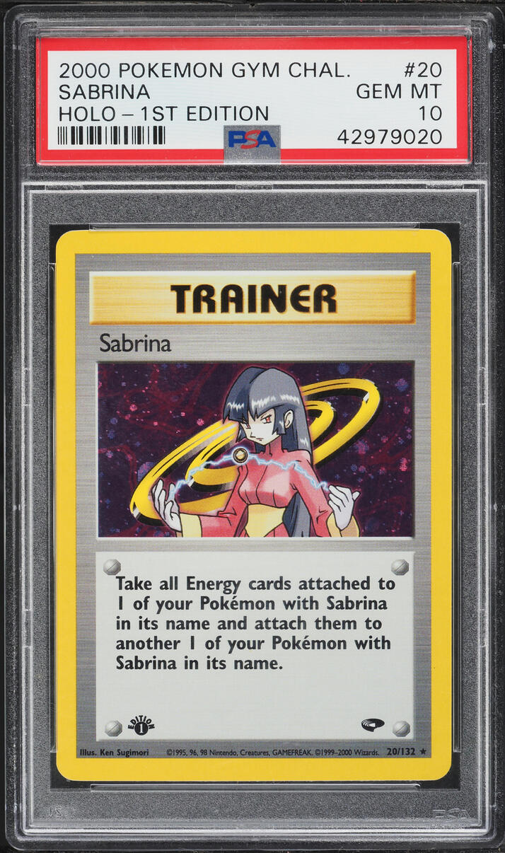 2000 Pokemon Gym Challenge 1st Edition Holo Sabrina #20 PSA 10 GEM MINT