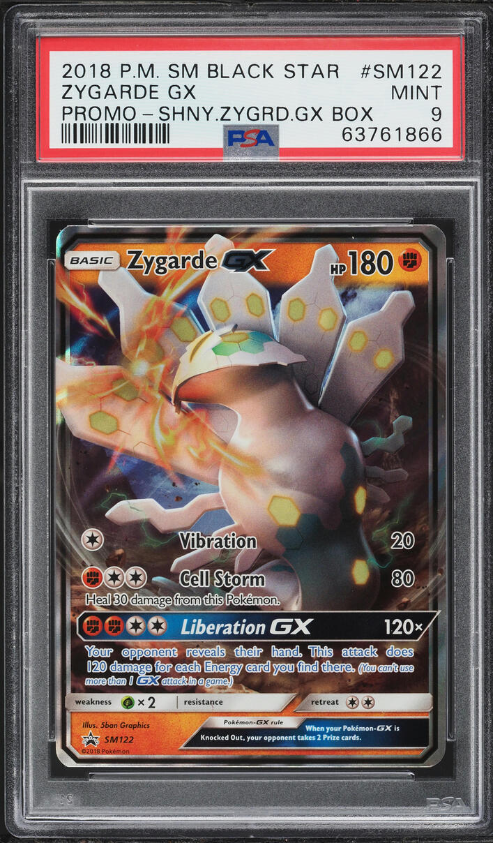 2018 Pokemon SM Black Star Promo Shiny Zygarde GX #SM122 PSA 9 MINT
