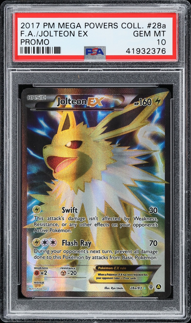 2017 Pokemon XY Promo Mega Powers Collection Full Art Jolteon EX #28a PSA 10 GEM MINT