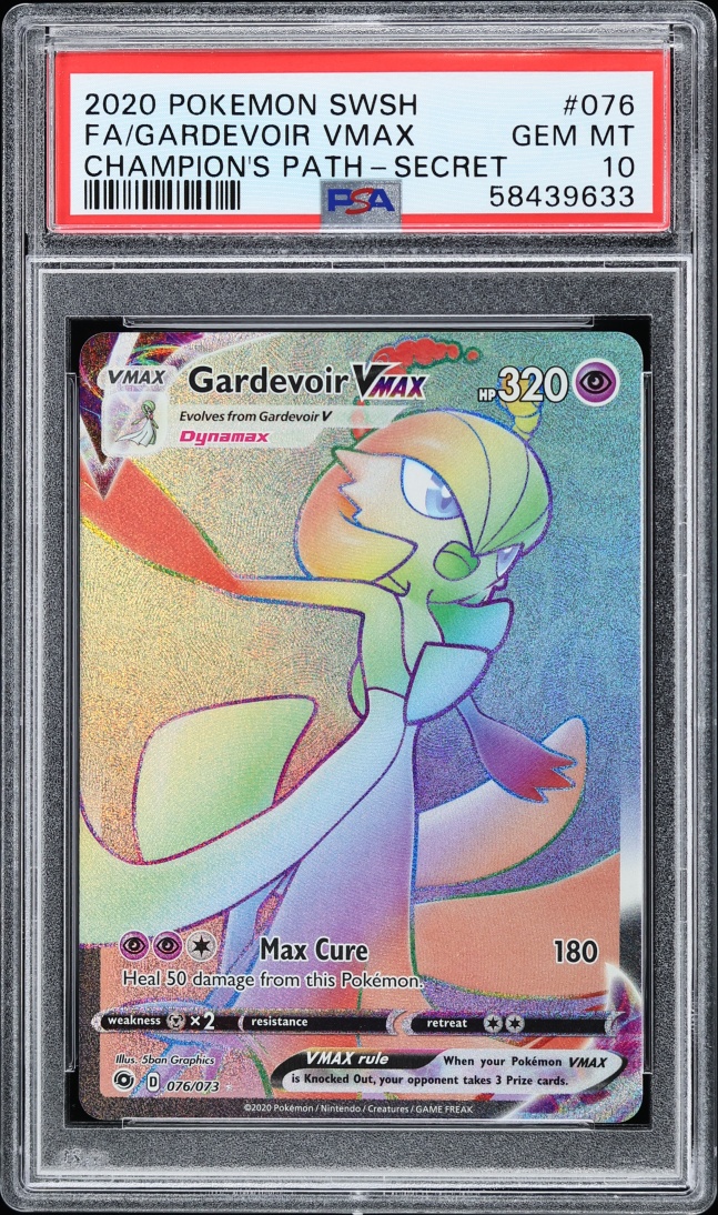 2020 Pokemon Sword & Shield Champion's Path Rainbow Rare Gardevoir VMAX #76 PSA 10 GEM MINT