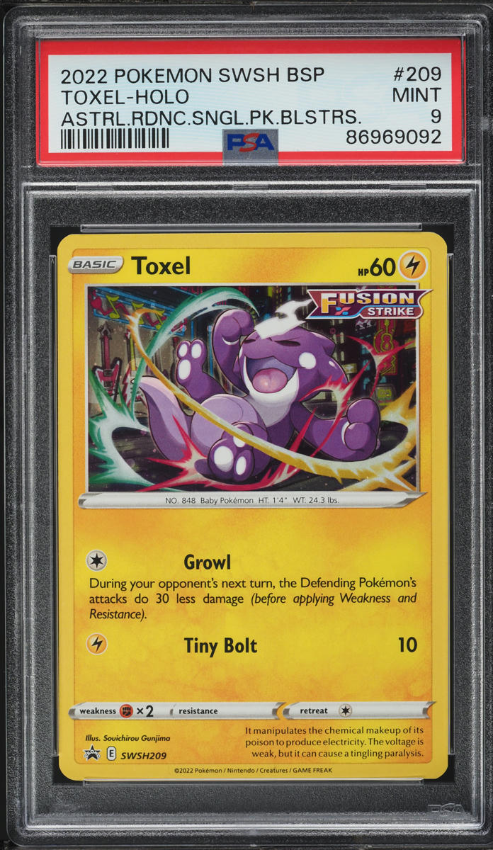 2022 Pokemon SWSH Black Star Promo Single Pack Blisters Holo Toxel #209 PSA 9