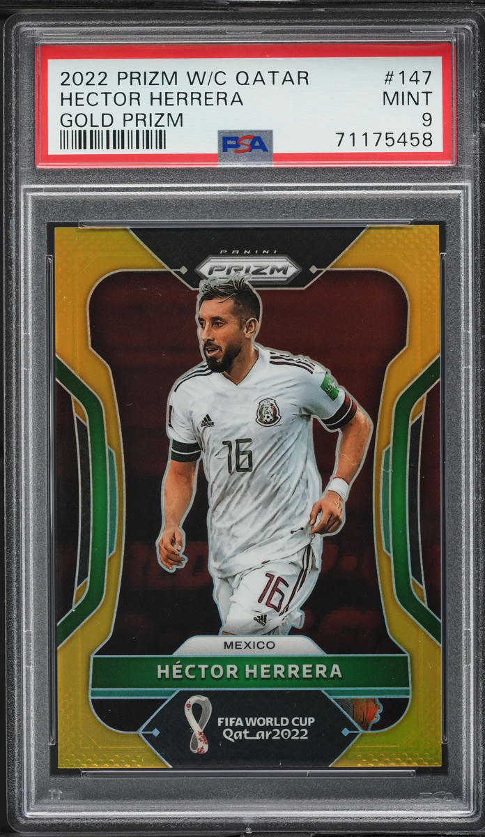 2022 Panini Prizm World Cup Qatar Gold Hector Herrera /10 #147 PSA 9 MINT
