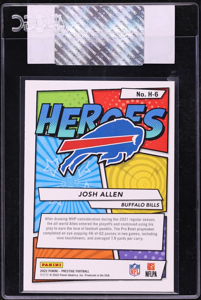 2022 Panini Prestige Heroes Josh Allen #H-6 CGC AUTH